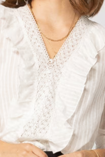 Drama The Label - Natural Stripe Amelia Blouse