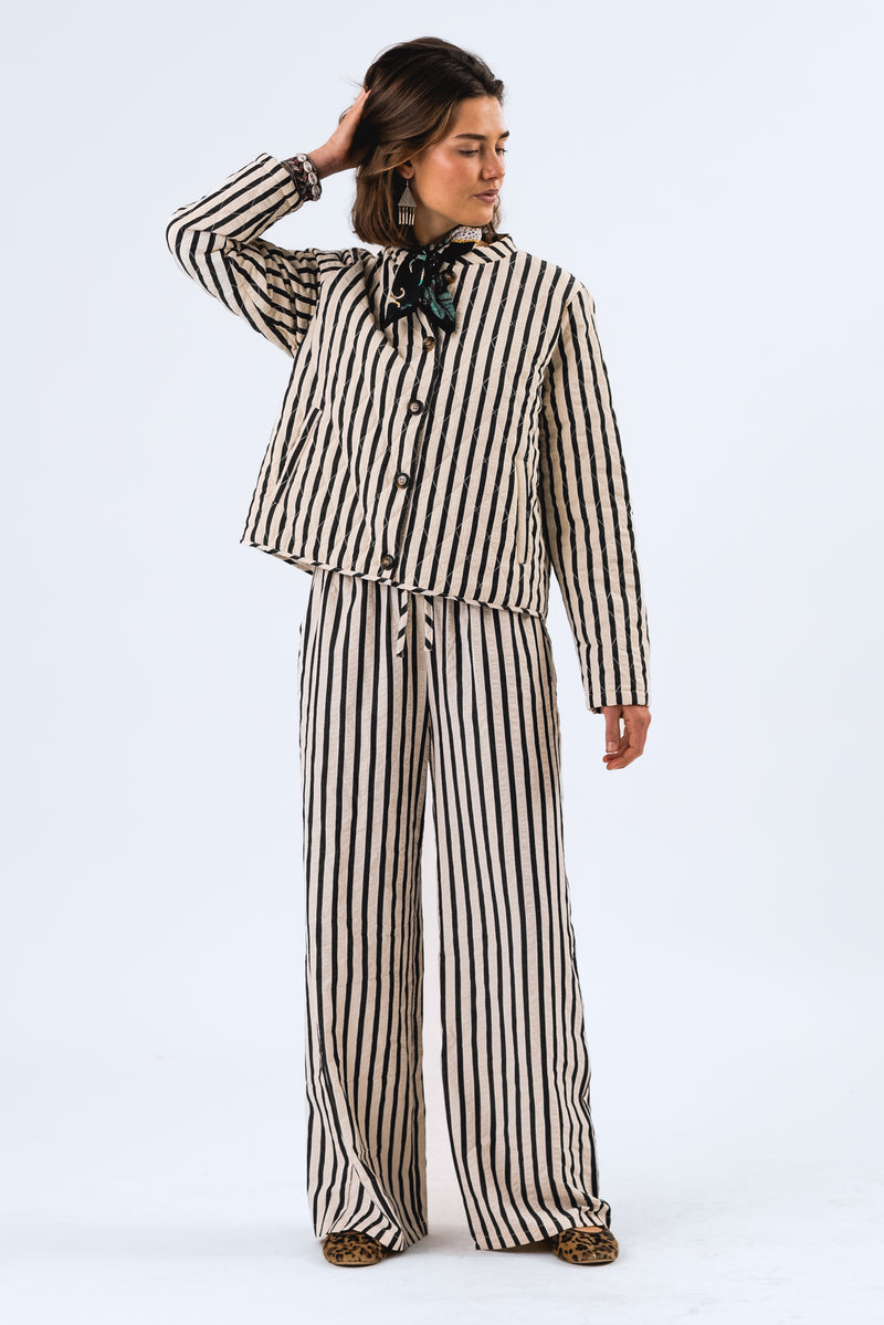 Lollys Laundry Rita Pants - Black Stripe