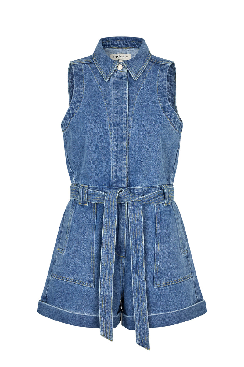Lollys Laundry Cora Jumpsuit - Denim Blue