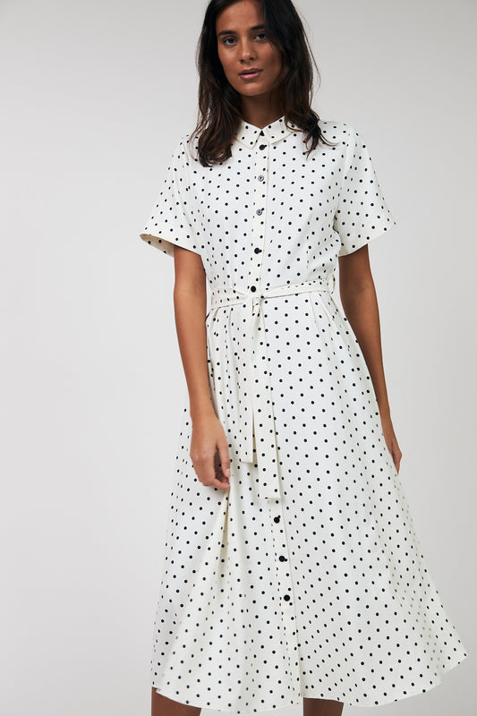 Lollys Laundry Blake Midi Dress Dot Print