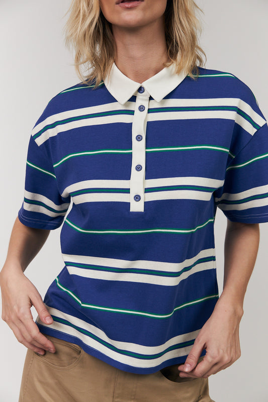 Lollys Laundry Ulma Polo Tee Blue
