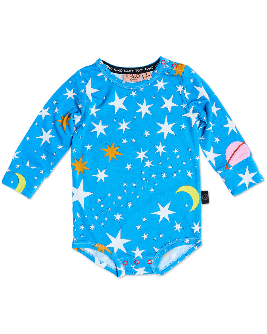 Kip & Co Stars & Moon Organic Long Sleeve Romper