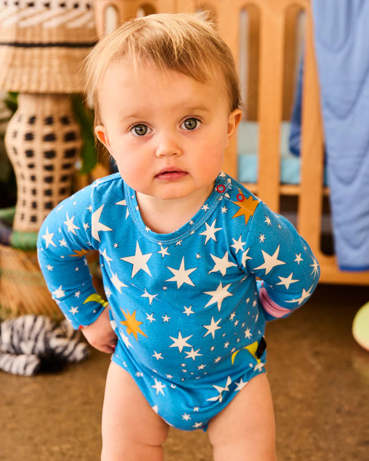 Kip & Co Stars & Moon Organic Long Sleeve Romper