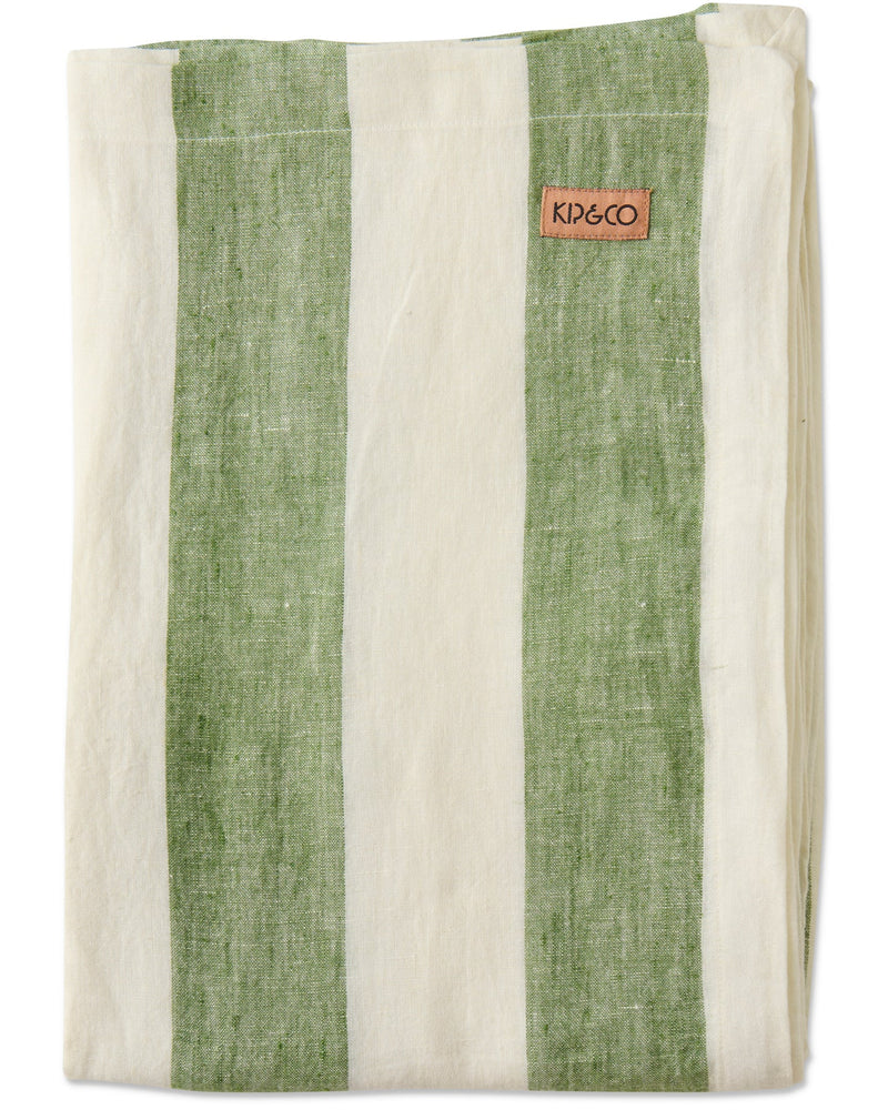 Kip & Co Moss Stripe Linen Tablecloth Rectangular