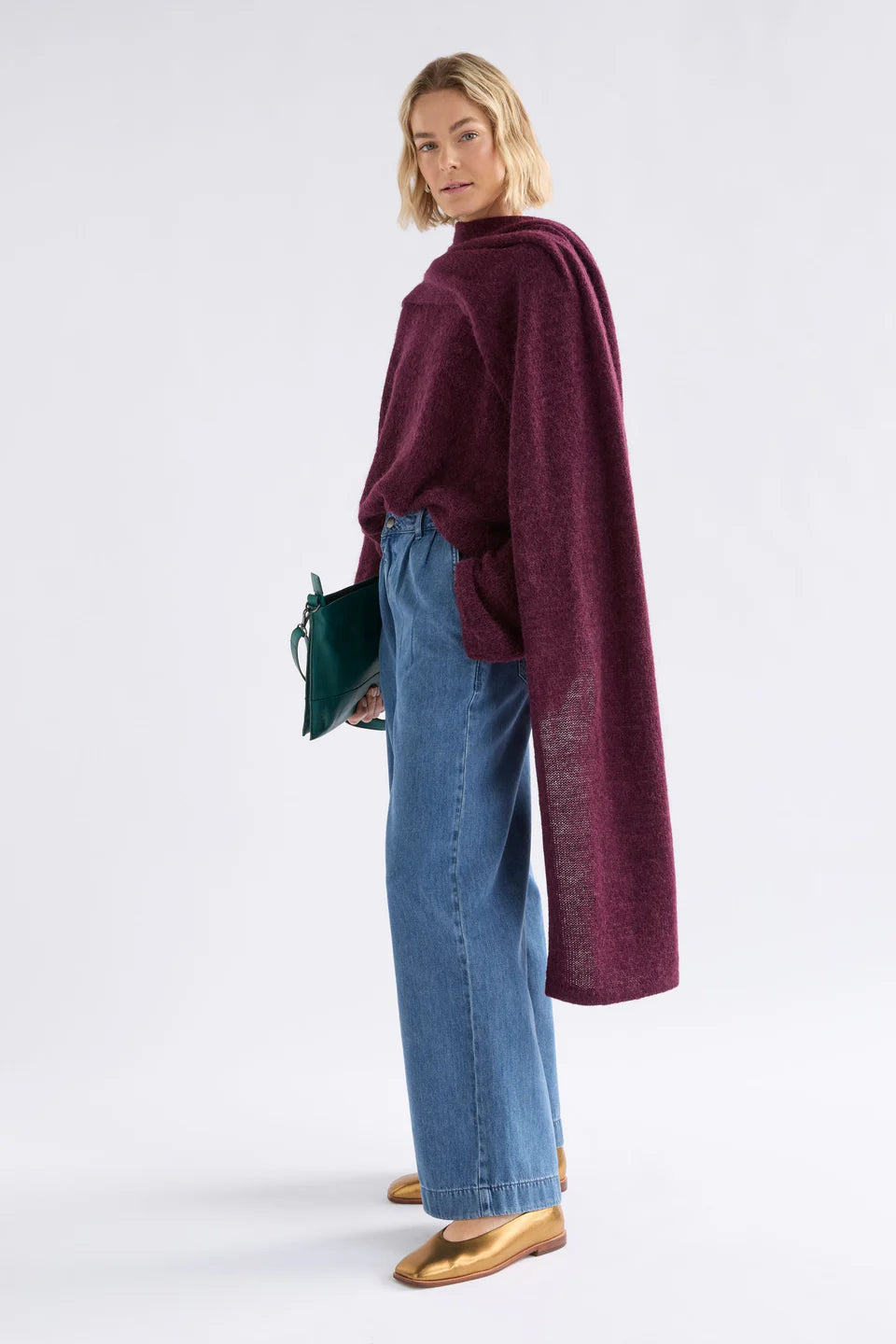 Elk Fine Agna Scarf - Merlot