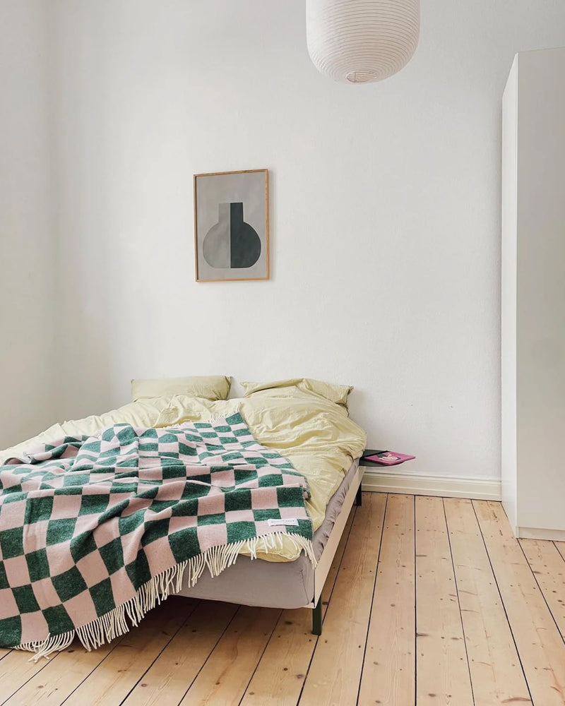 Maison Deux Blanket Checkerboard - Pink/Green
