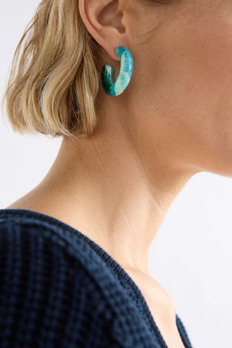 Elk Resso Hoop Earring - Green Komi