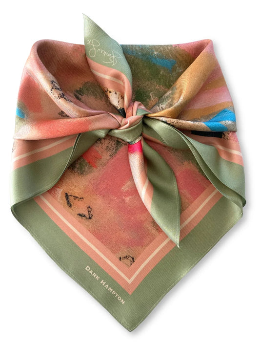 Dark Hampton Silk Scarf Jackie Green The Fabulous