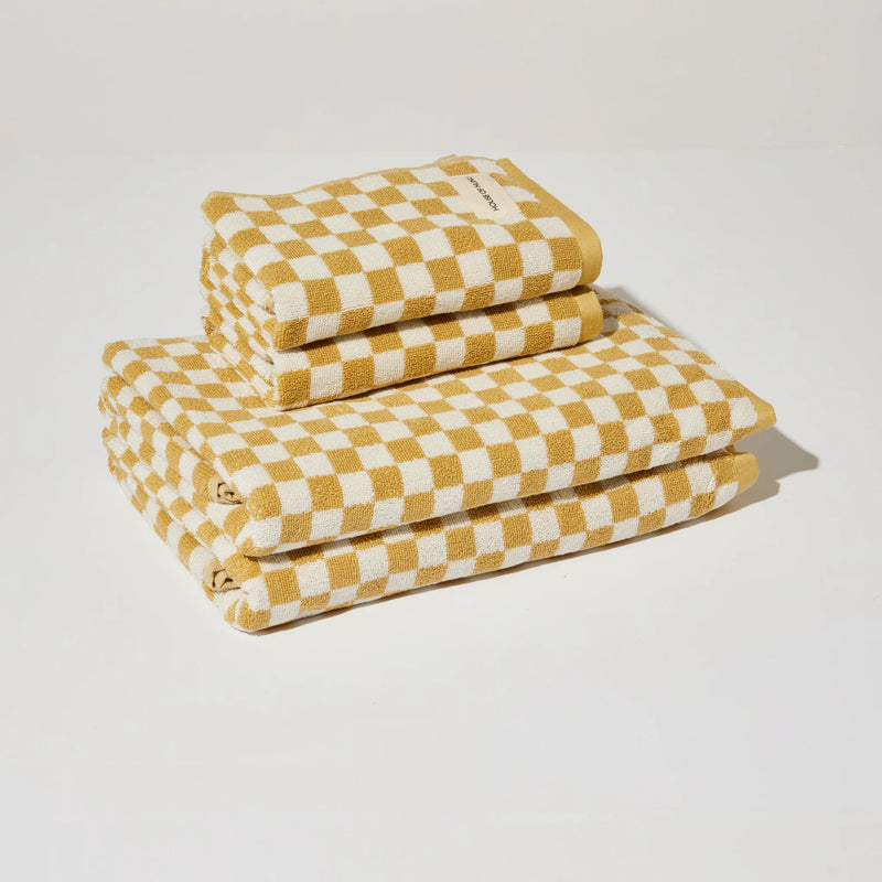 House of Nunu Bath Towel - Yellow Check