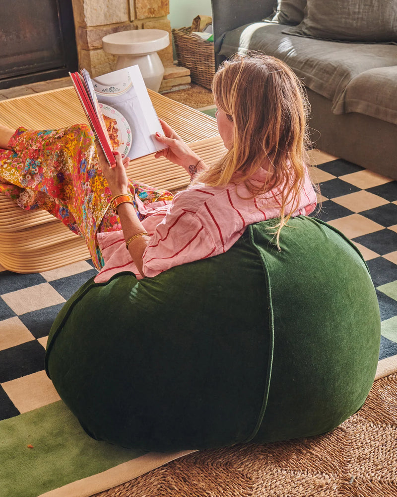 Kip & Co Kombu Green Velvet Beanbag Unfilled