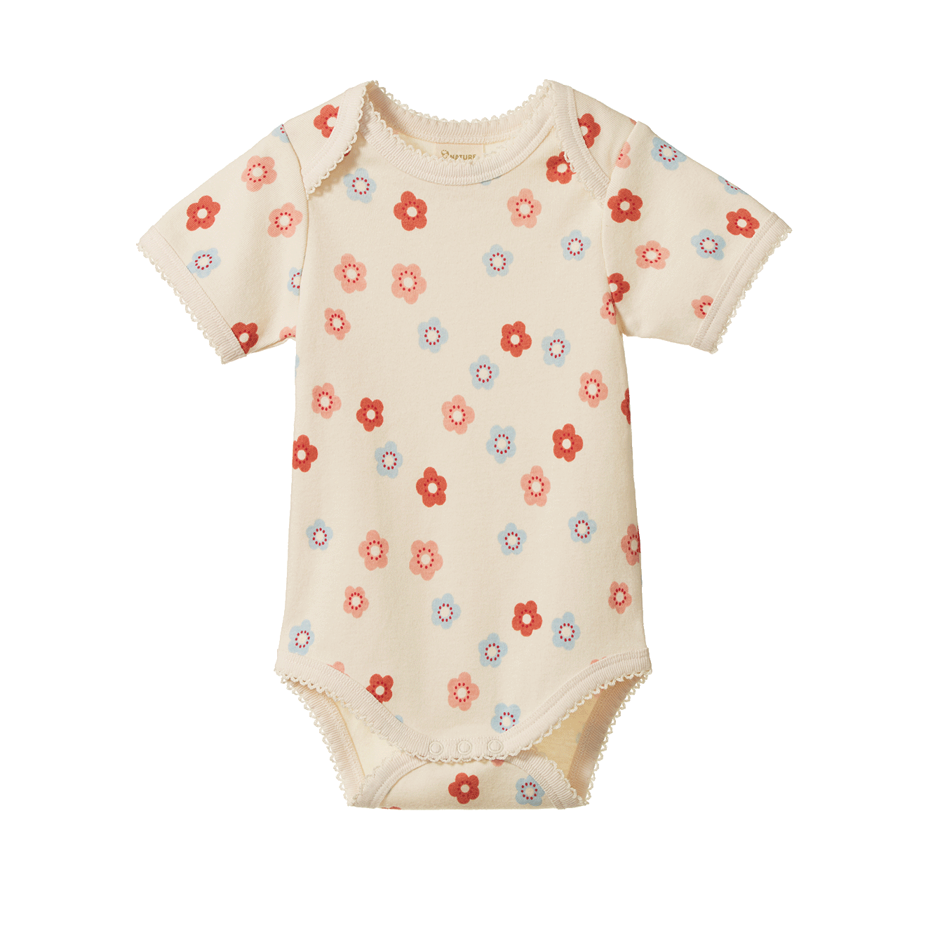 Nature Baby Shortsleeve Bodysuit Petite Flora Stamp Print