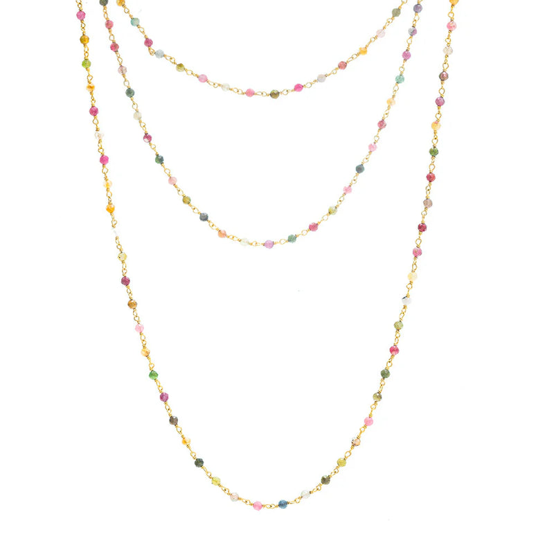 Rubyteva Long Multi Tourmaline Link Necklace