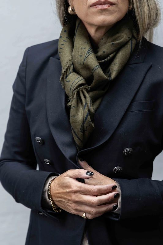 Dark Hampton The Yorke Wool Silk Scarf
