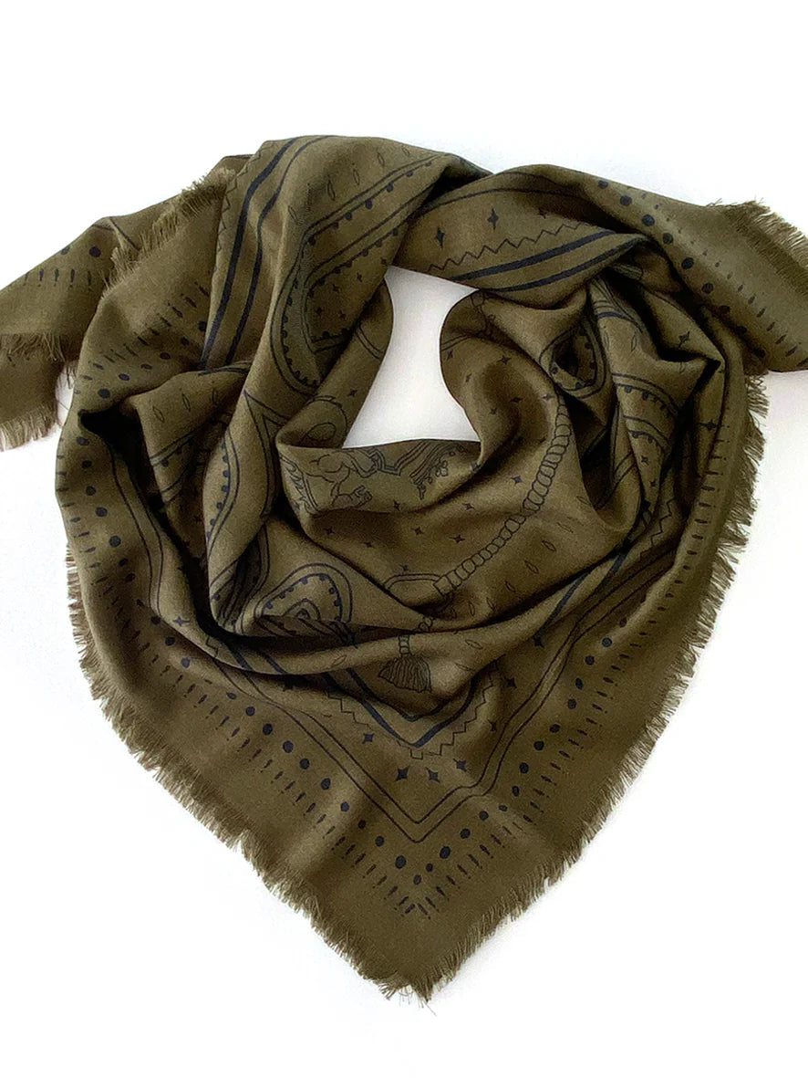 Dark Hampton The Yorke Wool Silk Scarf