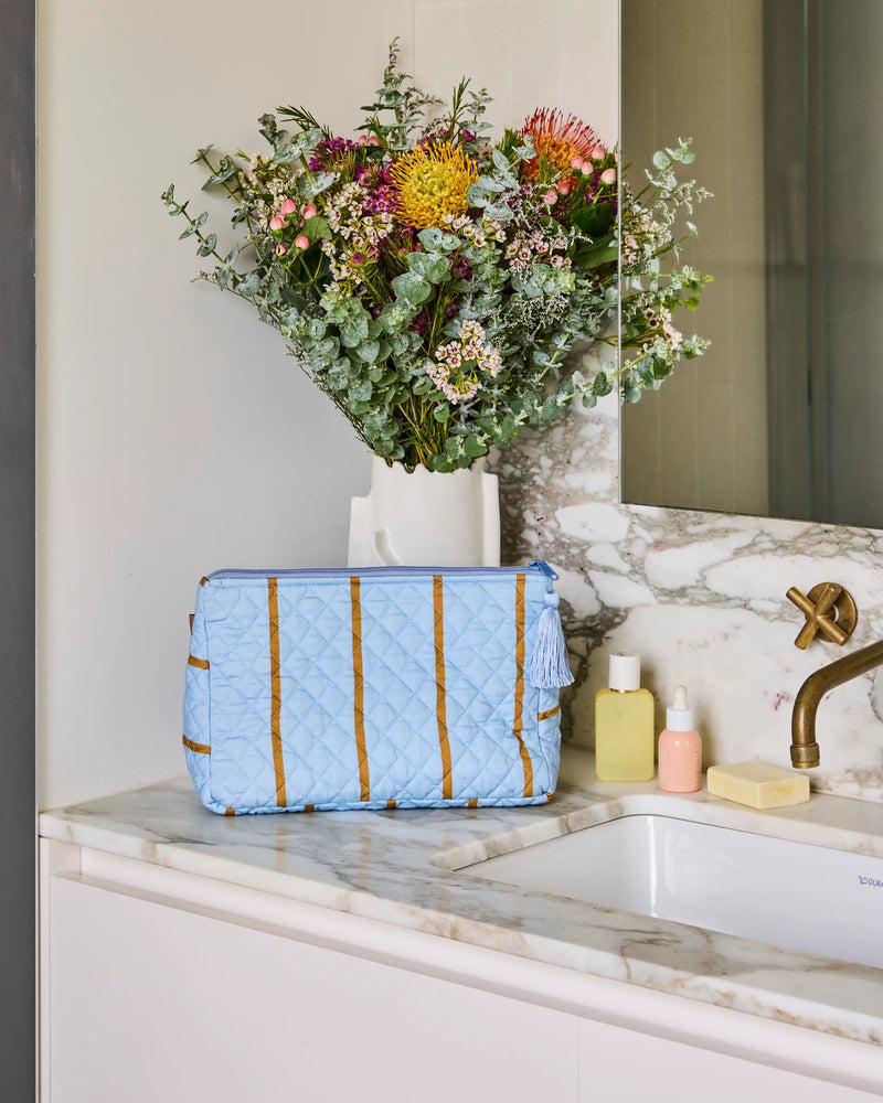 Kip & Co Como Stripe Quilted Cotton Toiletry Purse