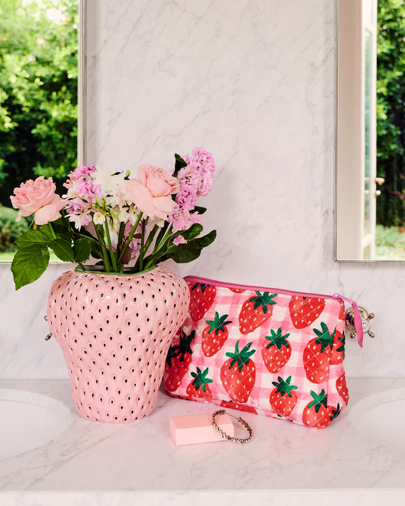 Kip & Co Strawberry Jam Quilted Cotton Toiletry Purse
