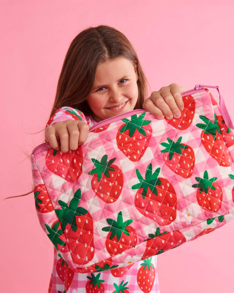Kip & Co Strawberry Jam Quilted Cotton Toiletry Purse