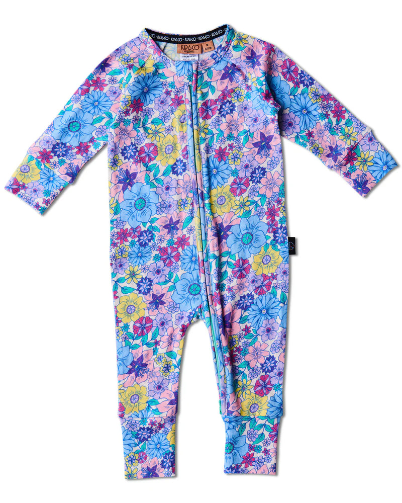 Kip & Co Bunch of Fun Organic Long Sleeve Zip Romper