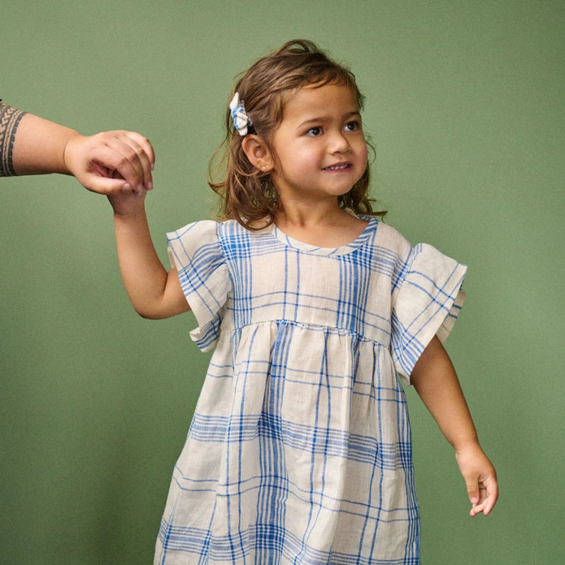 Nature Baby Bonnie Linen Dress - Clyde Check