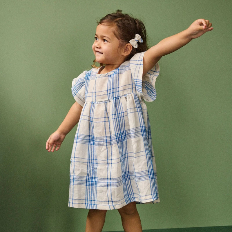 Nature Baby Bonnie Linen Dress - Clyde Check