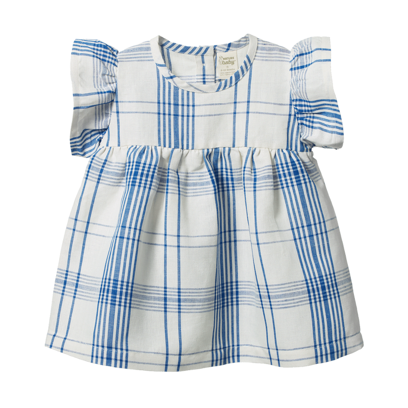Nature Baby Bonnie Linen Dress - Clyde Check