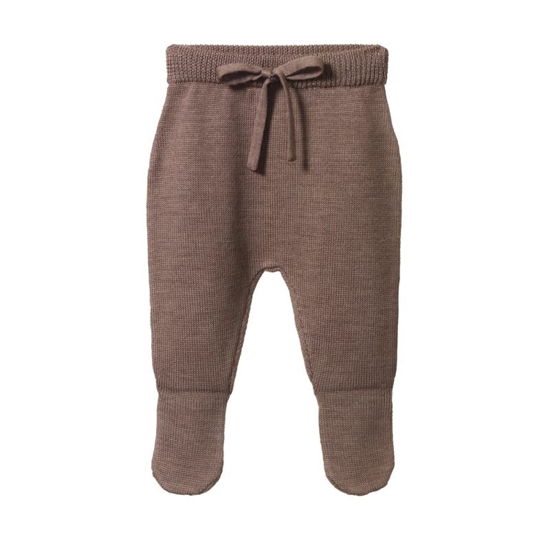 Nature Baby Merino Knit Footed Rompers - Cub Marl