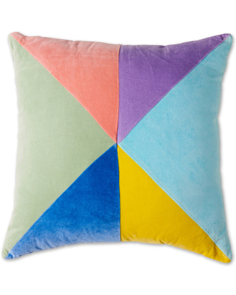 GELATO PANELLED VELVET CUSHION