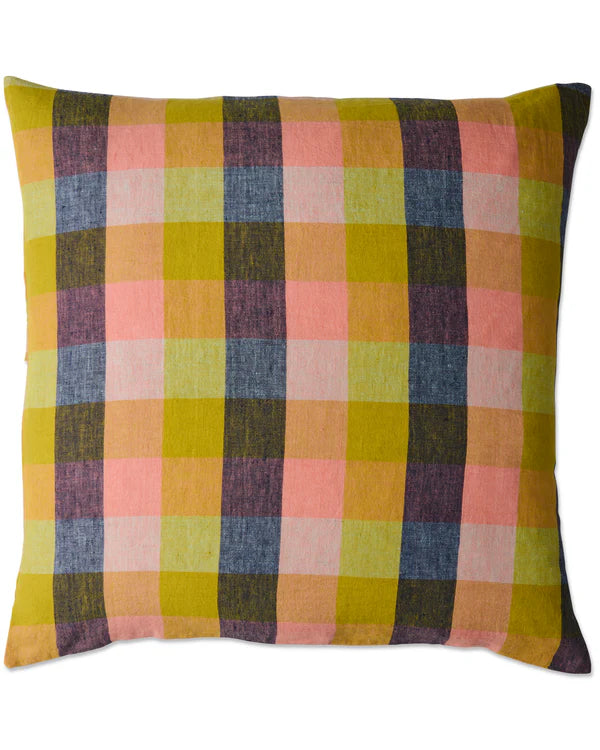 Kip & Co Florida Tartan Linen European Pillowcase Set