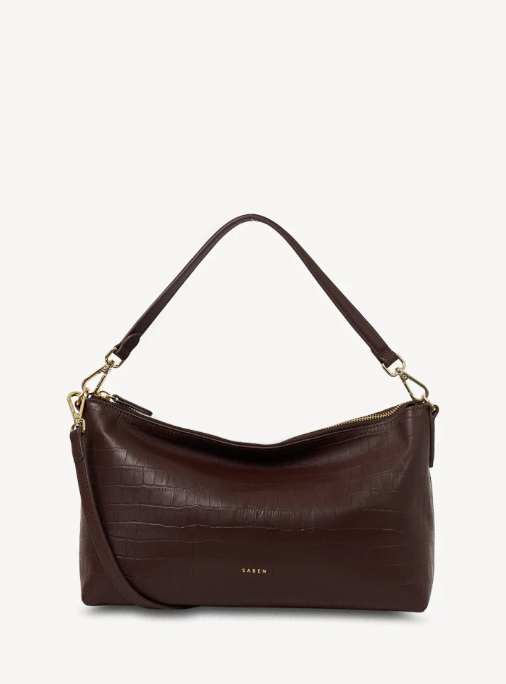 Saben Claudia Crossbody - Espresso Croc