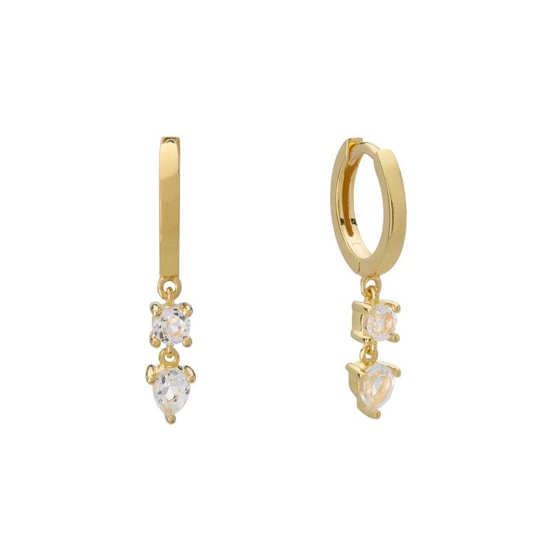 Murkani Double Drop Huggies in 18kt Yellow Gold