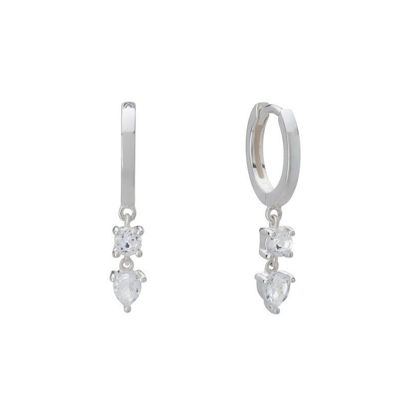 Murkani Double Drop Huggies in Sterling Silver
