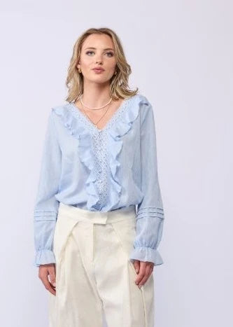 Drama The Label Amelia Blouse Soft Blue