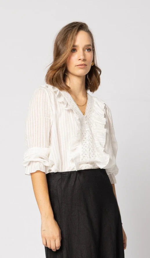 Drama The Label - Natural Stripe Amelia Blouse