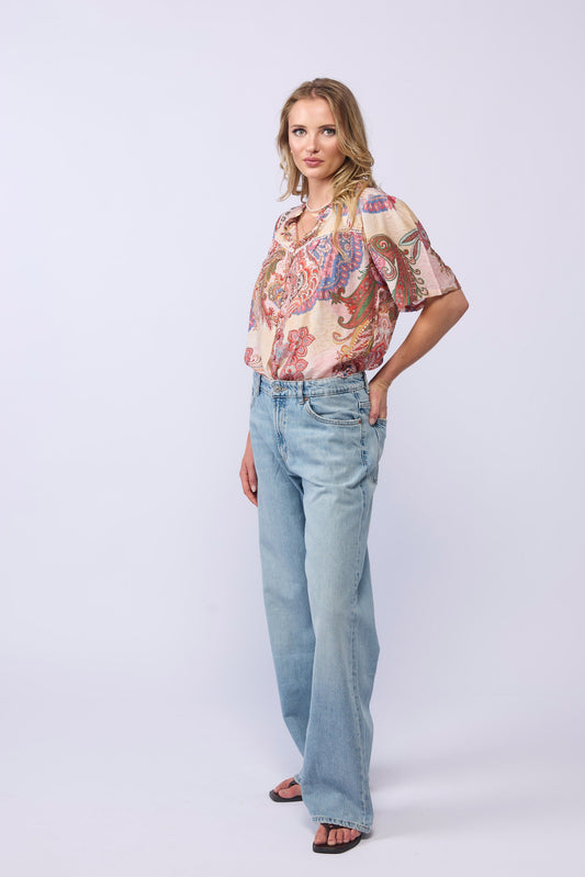 Drama The Label Dalila Top Pink Paisley