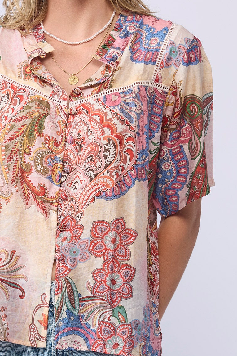 Drama The Label Dalila Top Pink Paisley