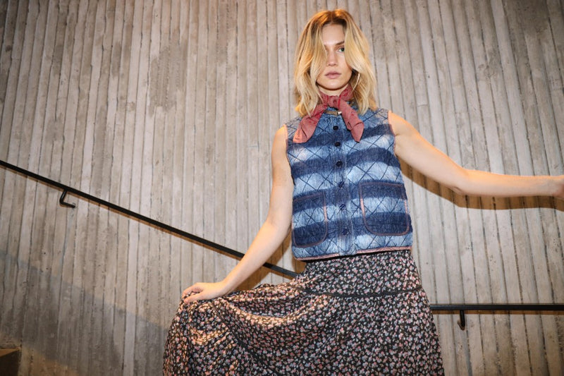 Lollys Laundry Cairo Quilted Vest - Blue