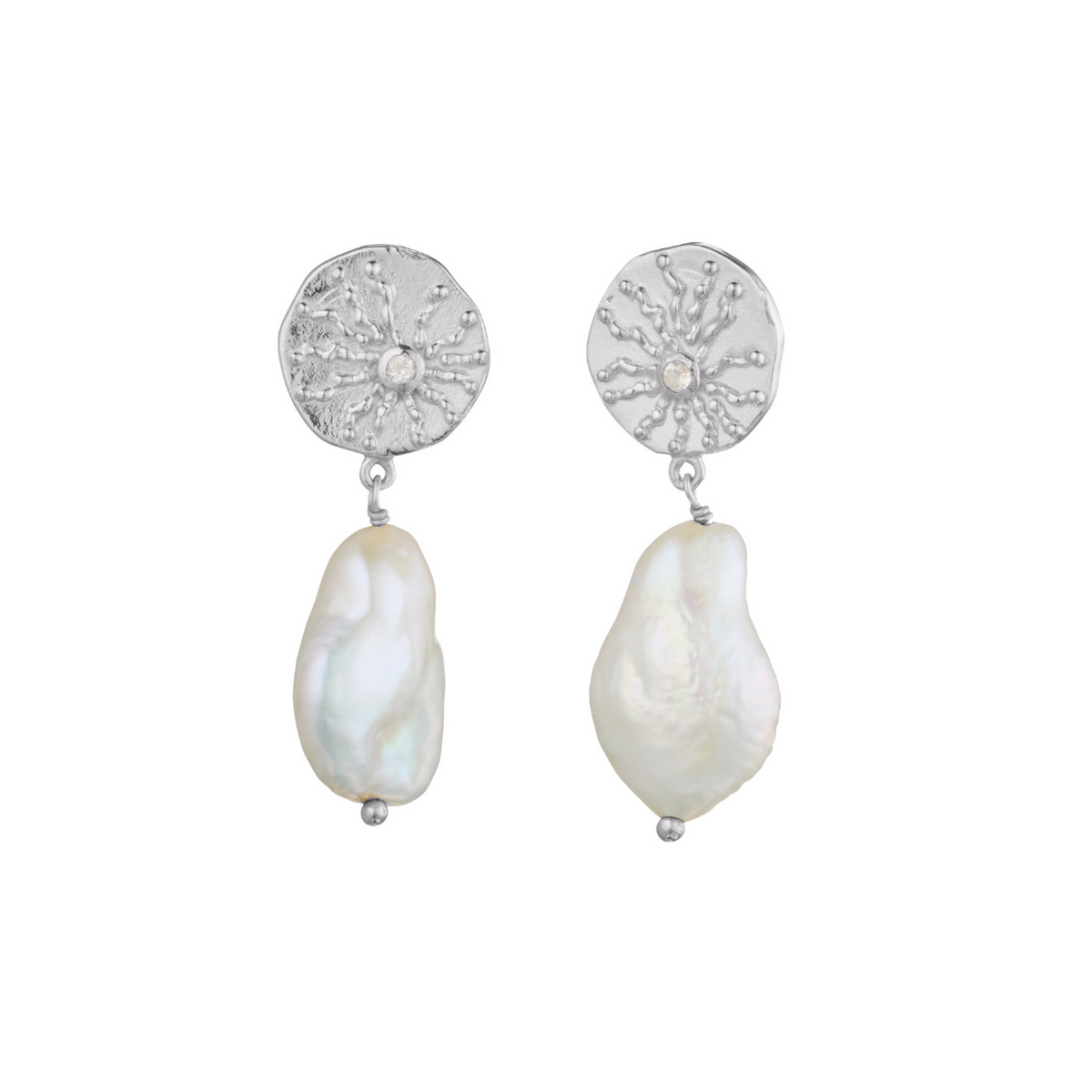 Murkani Of The Sea Baroque Pearl Earring Sterling Silver