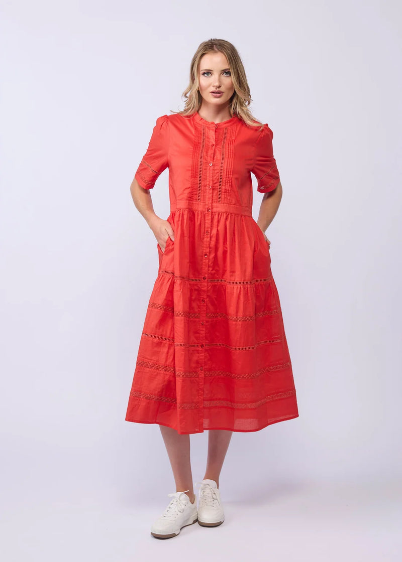Drama The Label Gabby Dress Tomato