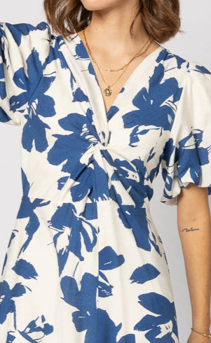 Drama Halo Dress - Blue Flower