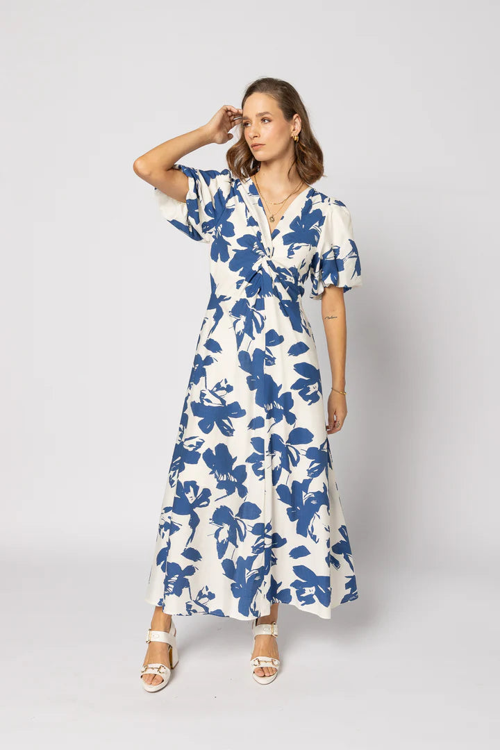Drama Halo Dress - Blue Flower
