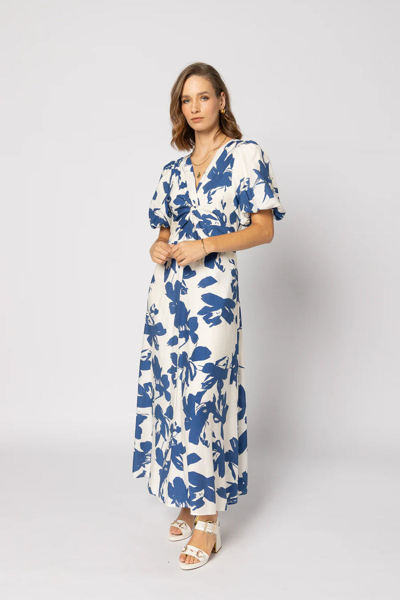 Drama Halo Dress - Blue Flower