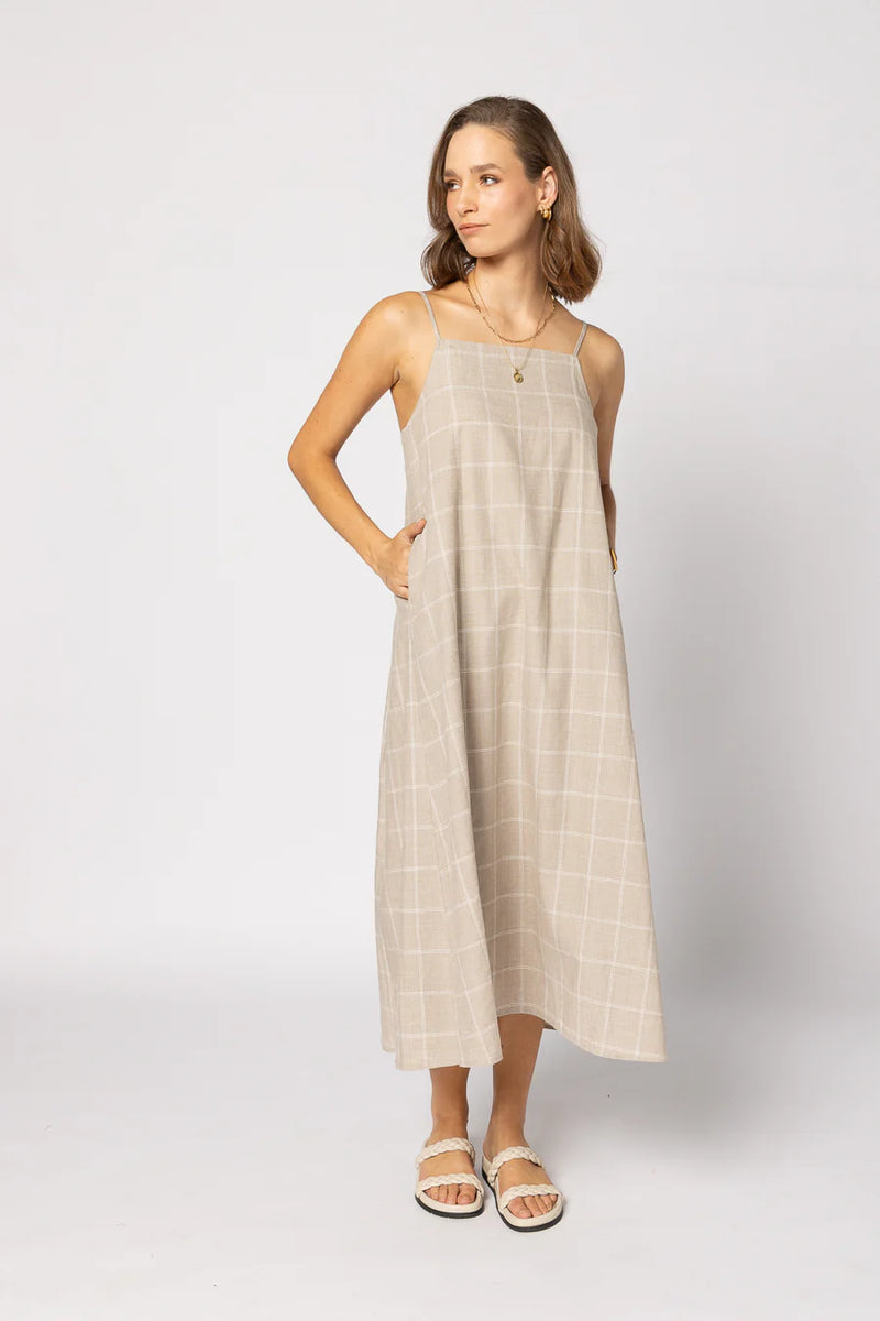 Drama Ginny Linen Dress Check