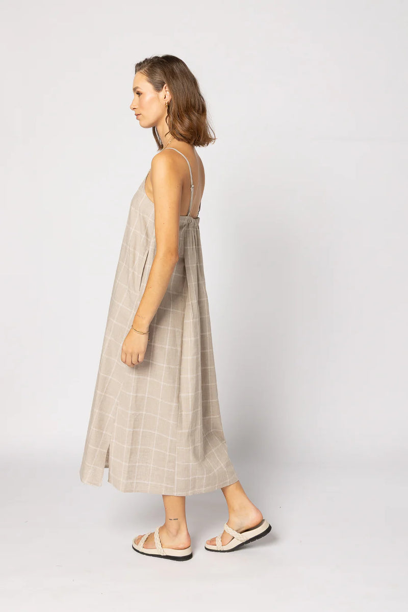 Drama Ginny Linen Dress Check