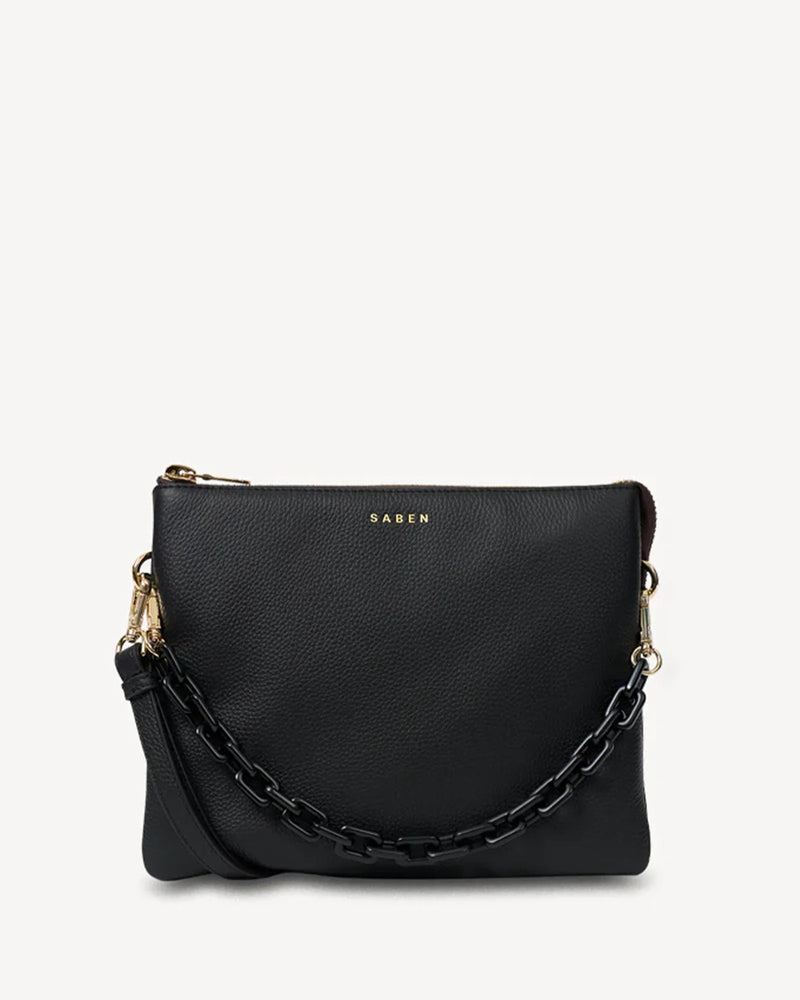 Saben Matilda Crossbody - Black + Tonal Chain