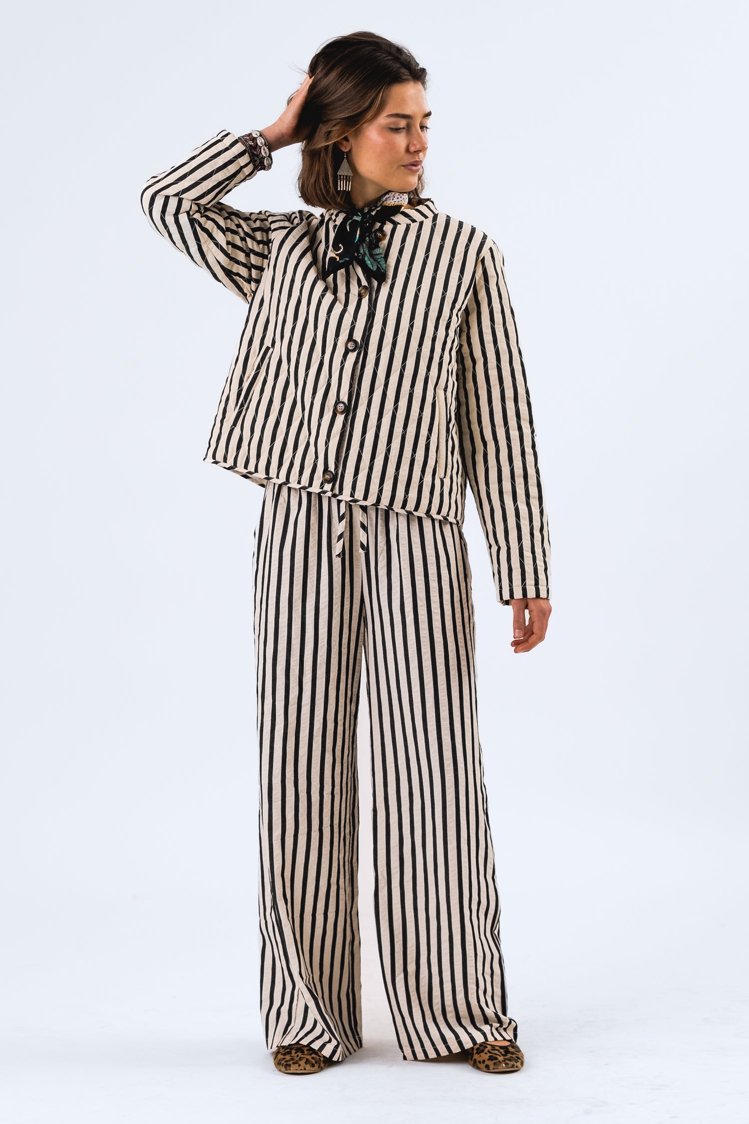 Lollys Laundry Rita Pants - Black Stripe
