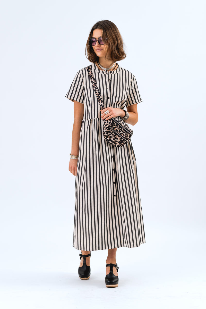Lollys Laundry Aliya Maxi Dress - Black Stripe