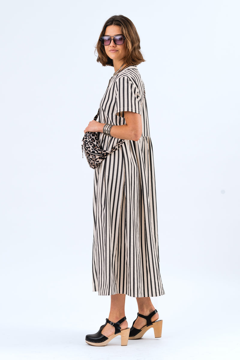 Lollys Laundry Aliya Maxi Dress - Black Stripe