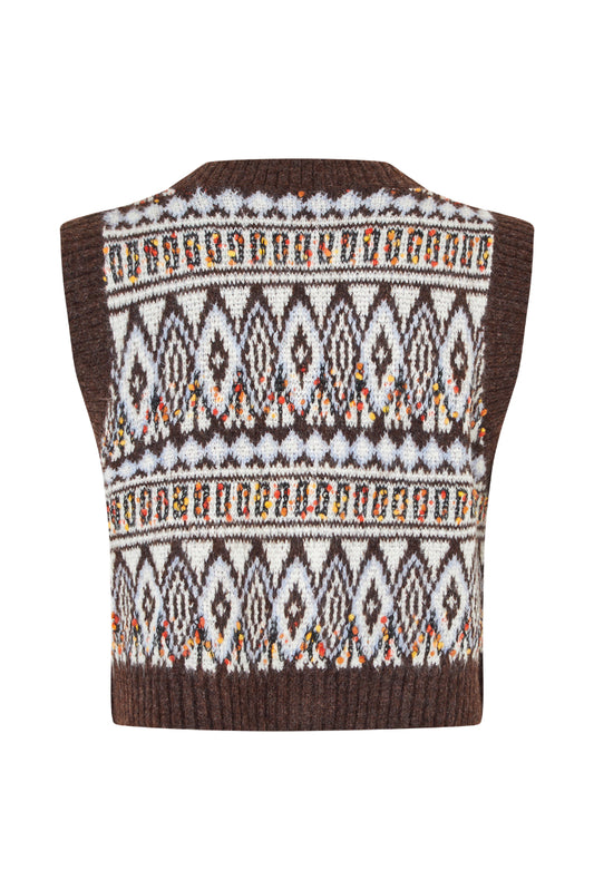 Lollys Laundry Francesca Vest - Dark Mokka
