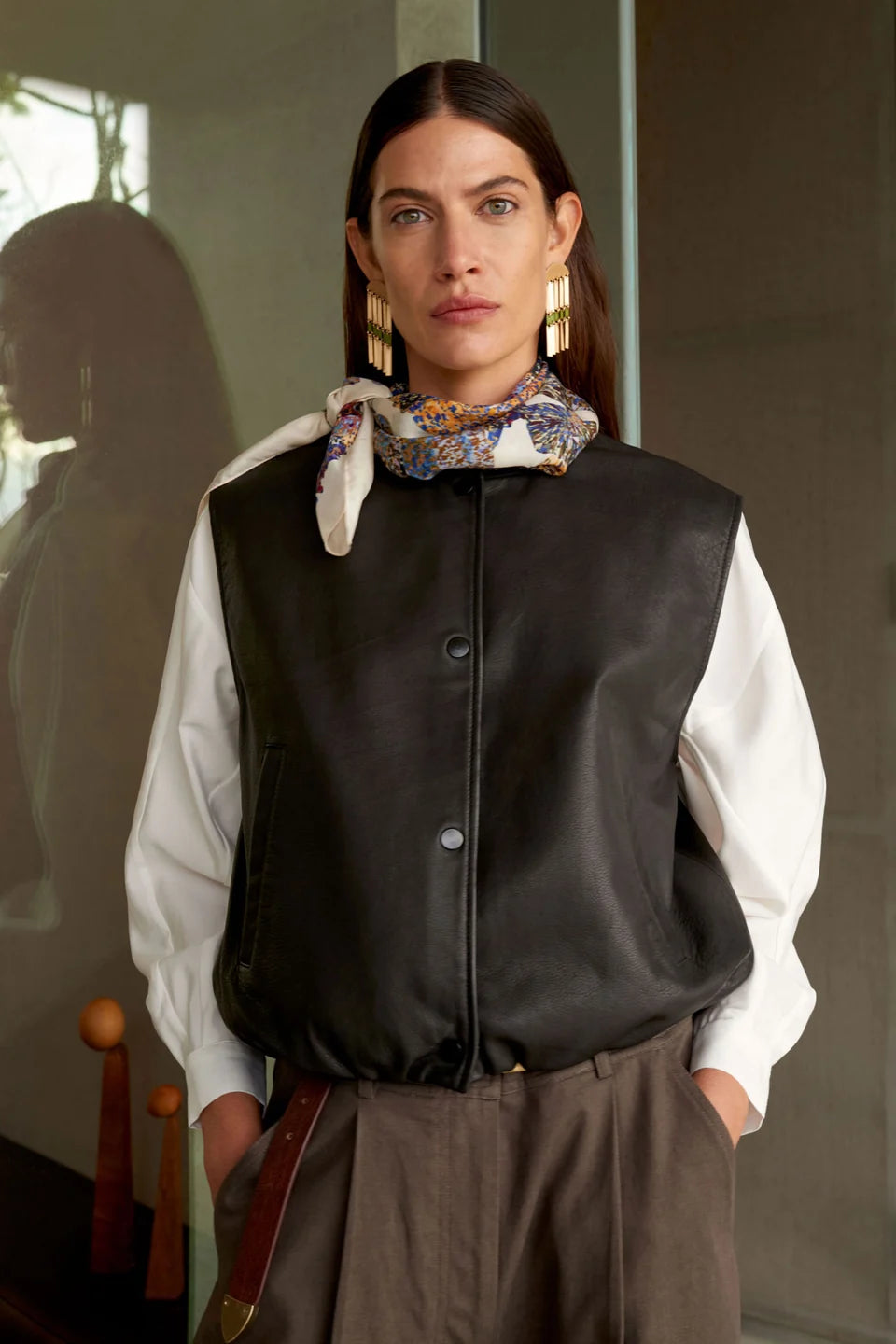 Elk Striind Vest Black Leather