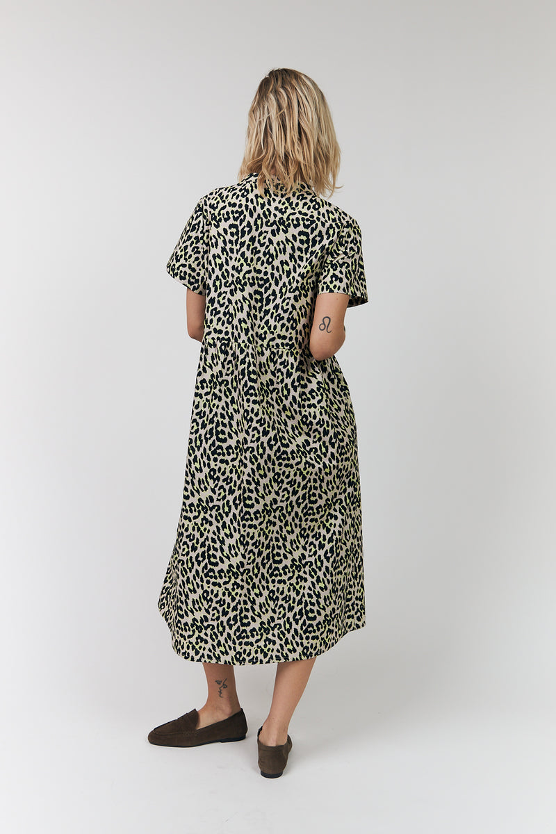 Lollys Laundry Aliya Maxi Dress Yellow Leopard